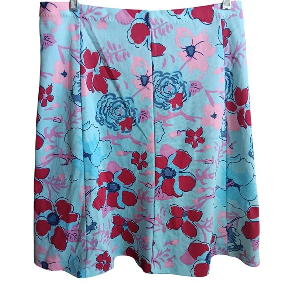 32W Vintage Skirt Handmade 1OF1 1970's A-Line Skirt Blue & Pink Knee-Length - Picture 1 of 5